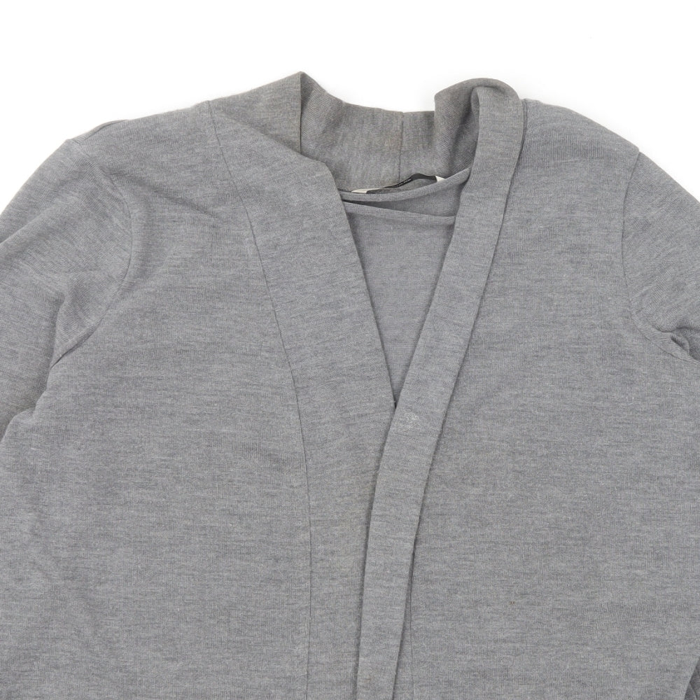 George Womens Grey V-Neck Polyester Cardigan Jumper Size S