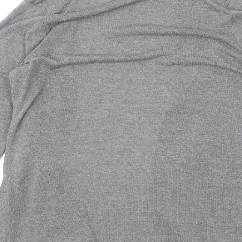 George Womens Grey V-Neck Polyester Cardigan Jumper Size S
