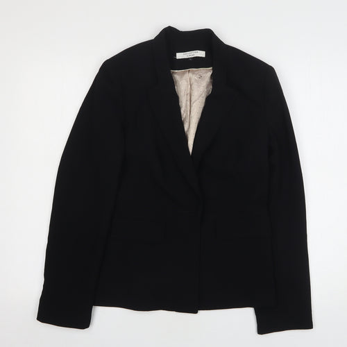 John Lewis Womens Black Polyester Jacket Blazer Size 8