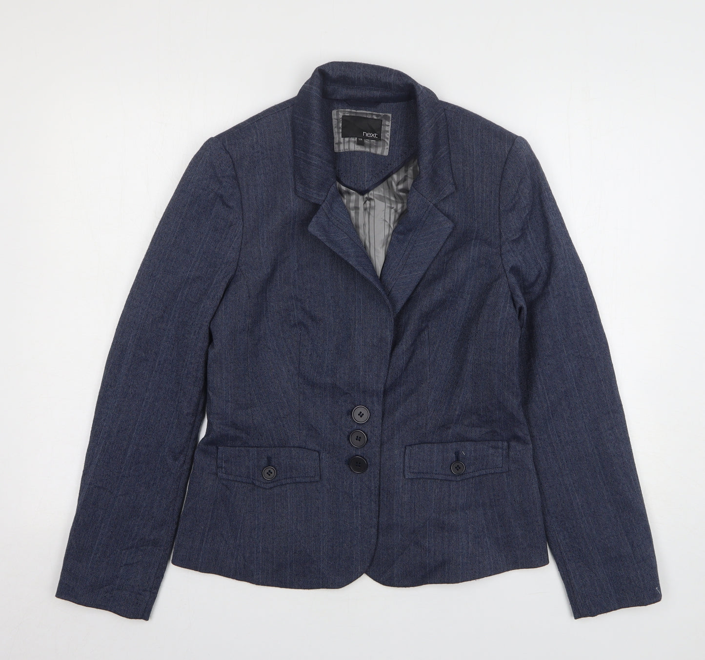 NEXT Womens Blue Polyester Jacket Blazer Size 12