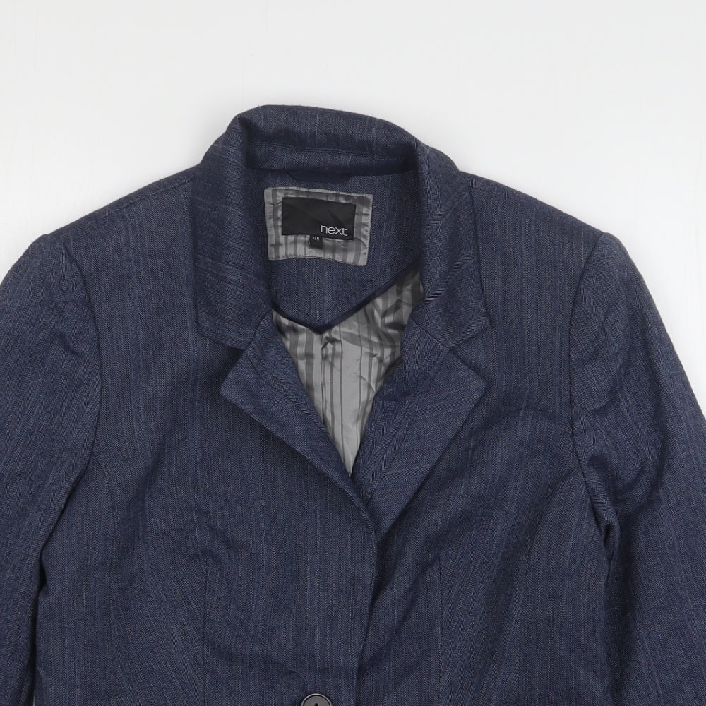 NEXT Womens Blue Polyester Jacket Blazer Size 12