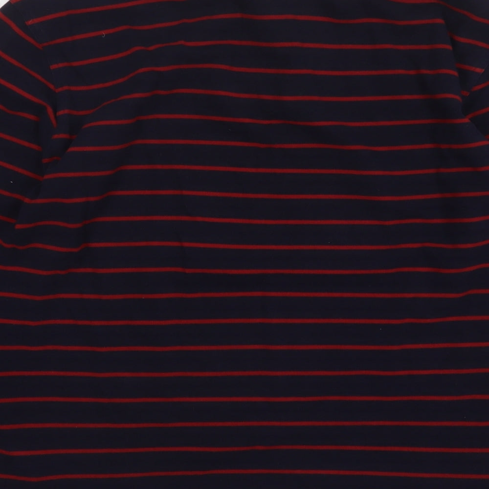 Marks and Spencer Mens Blue Striped Cotton Polo Size S Collared Button