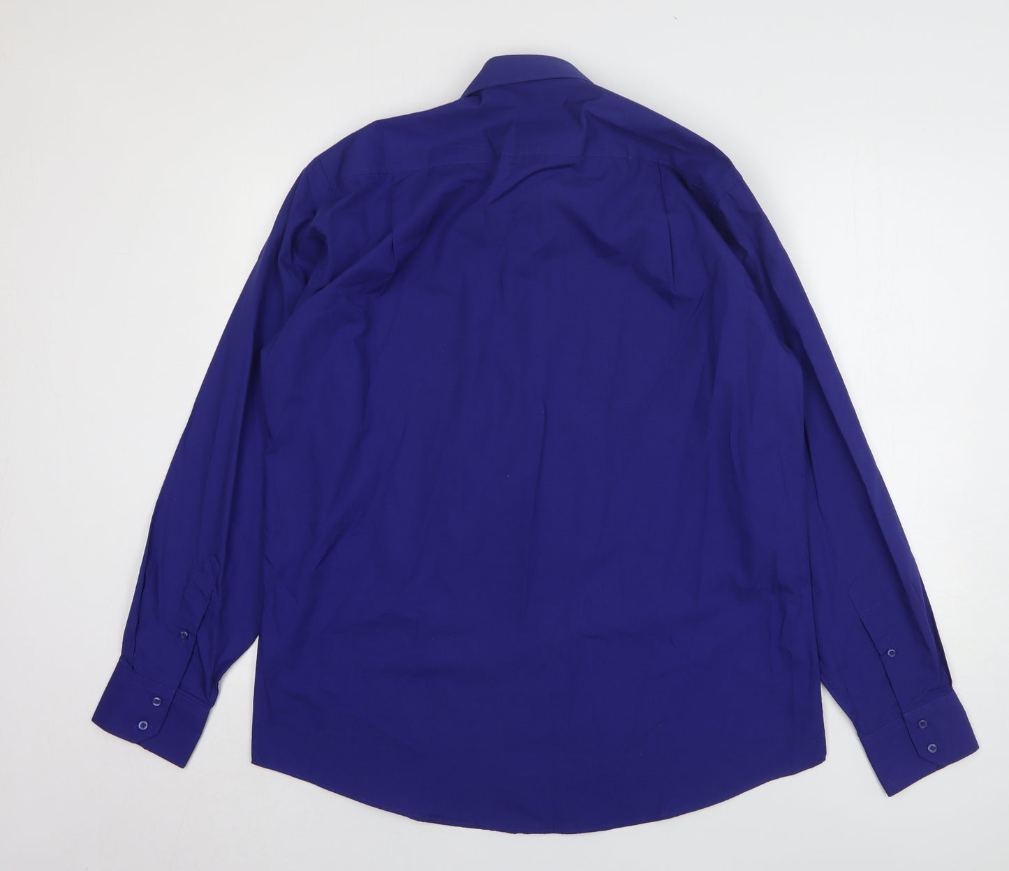 Taylor & Wright Mens Blue Polyester Dress Shirt Size 16 Collared Button
