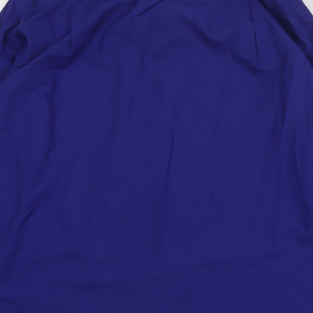 Taylor & Wright Mens Blue Polyester Dress Shirt Size 16 Collared Button