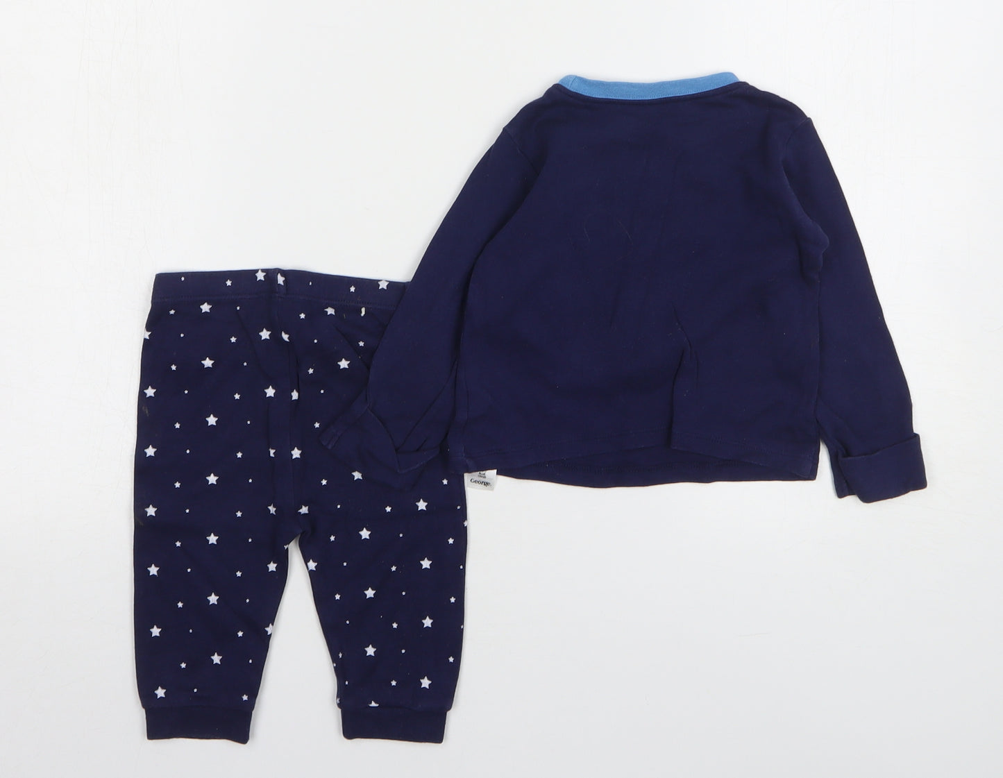 George Boys Blue Geometric Cotton Set Pyjama Set Size 6-9 Months Pullover - Batman