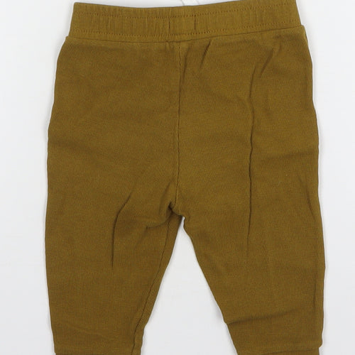 River Island Boys Brown Cotton Sweatpants Trousers Size 6-9 Months Drawstring