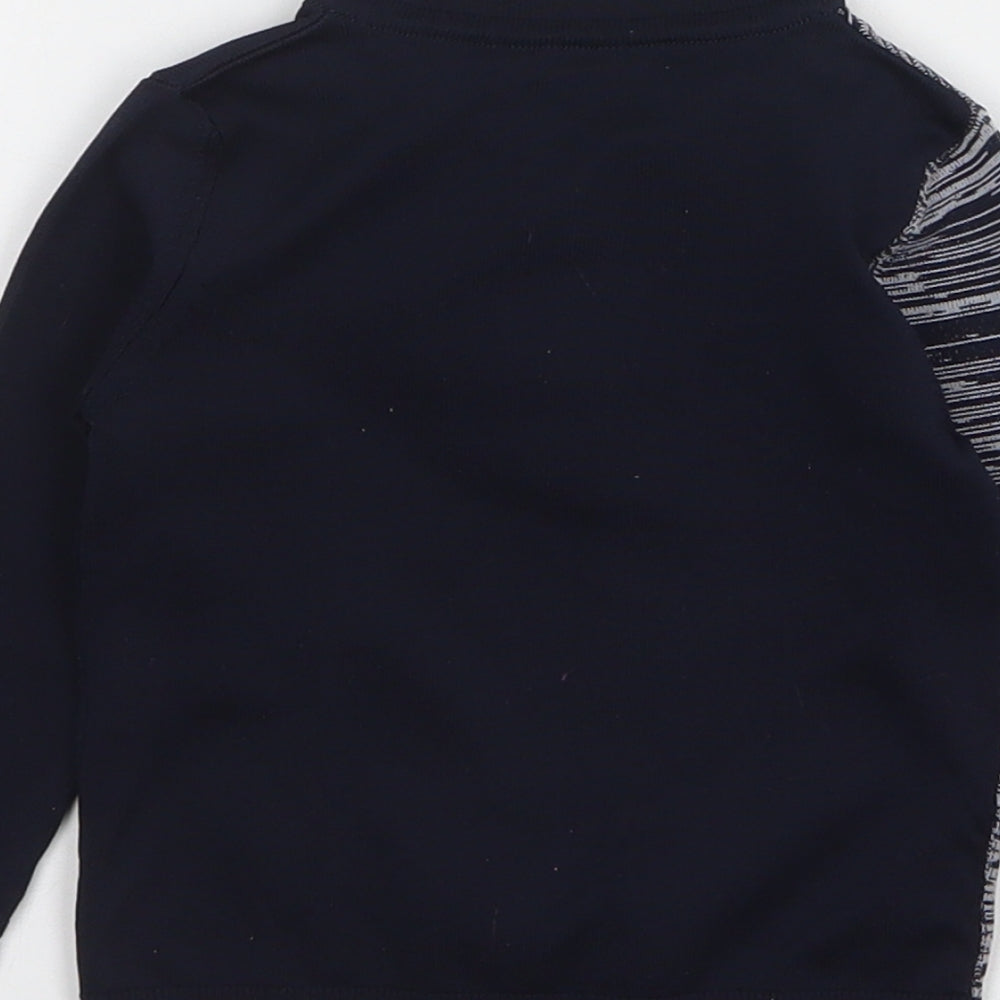 River Island Boys Blue Striped Polyester Basic Polo Size 6-9 Months Collared Pullover