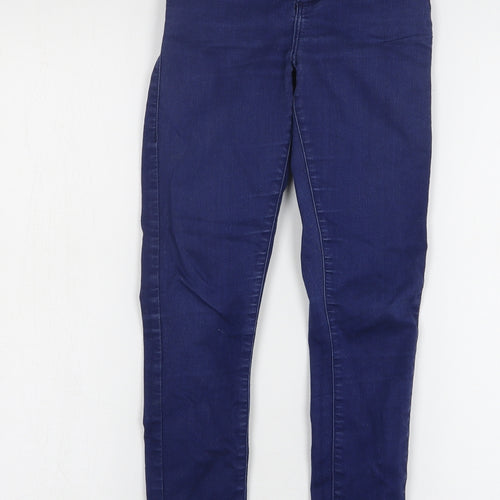 Topshop Womens Blue Cotton Skinny Jeans Size 26 in L28 in Regular Button