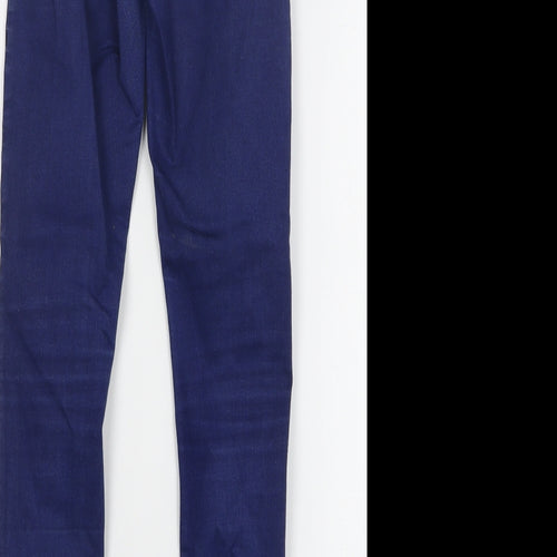 Topshop Womens Blue Cotton Skinny Jeans Size 26 in L28 in Regular Button