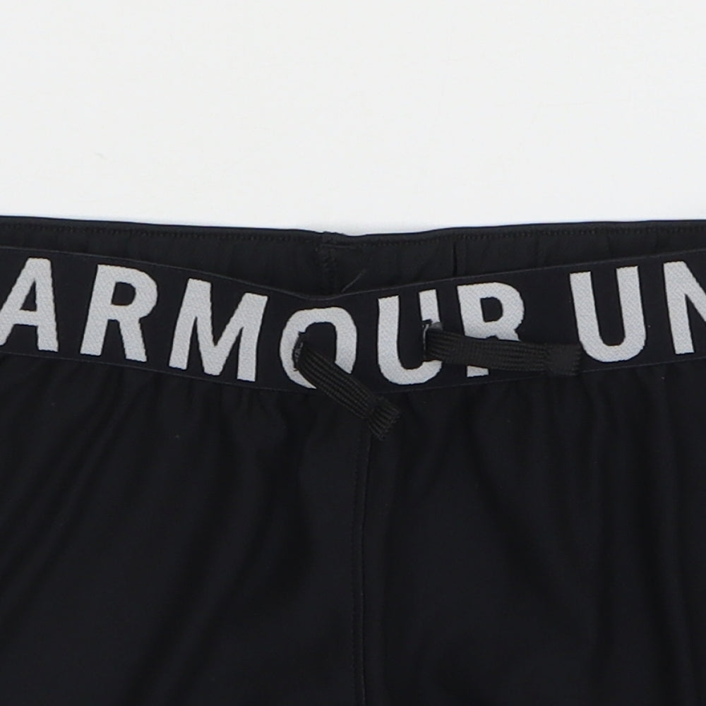Under armour Girls Black Polyester Sweat Shorts Size M Regular Drawstring