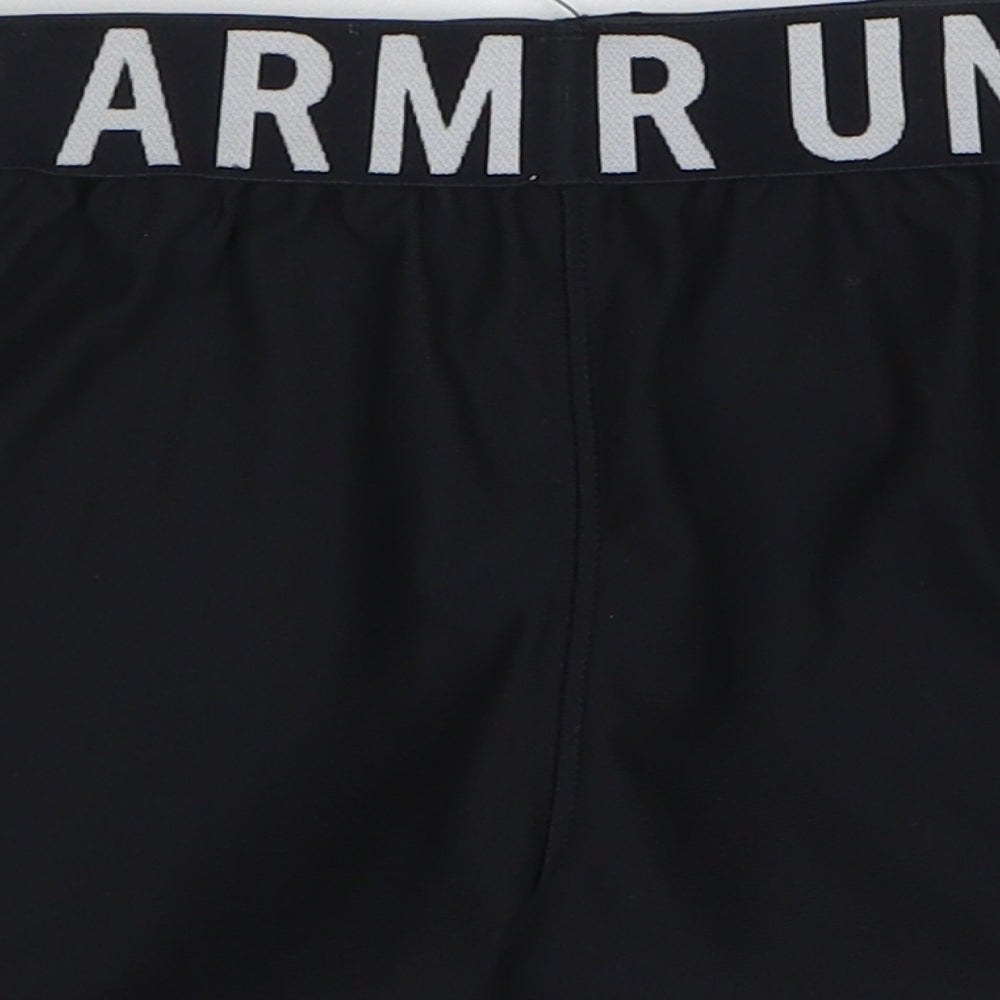 Under armour Girls Black Polyester Sweat Shorts Size M Regular Drawstring