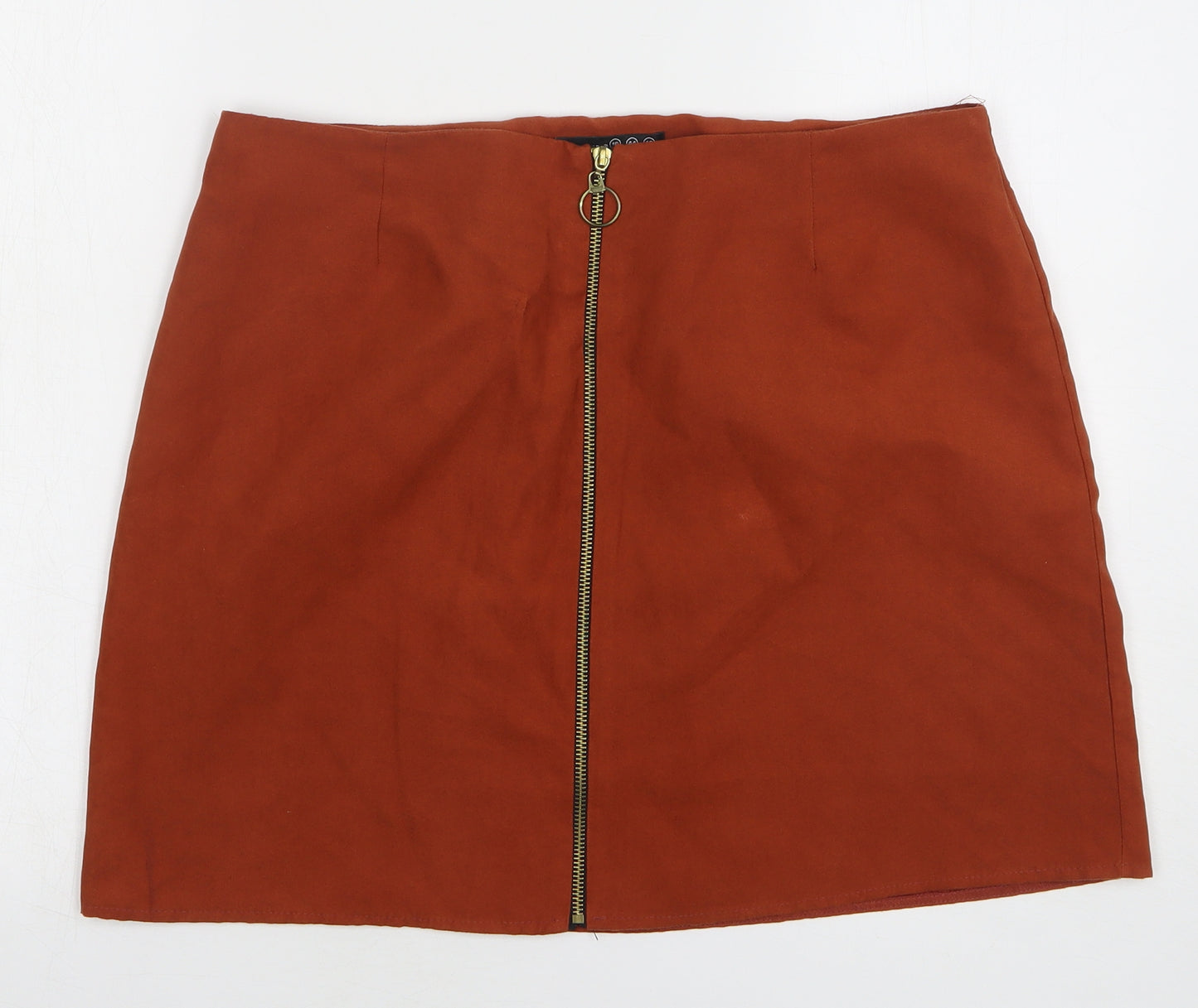 Atmosphere Womens Brown Polyester Mini Skirt Size 16 Zip