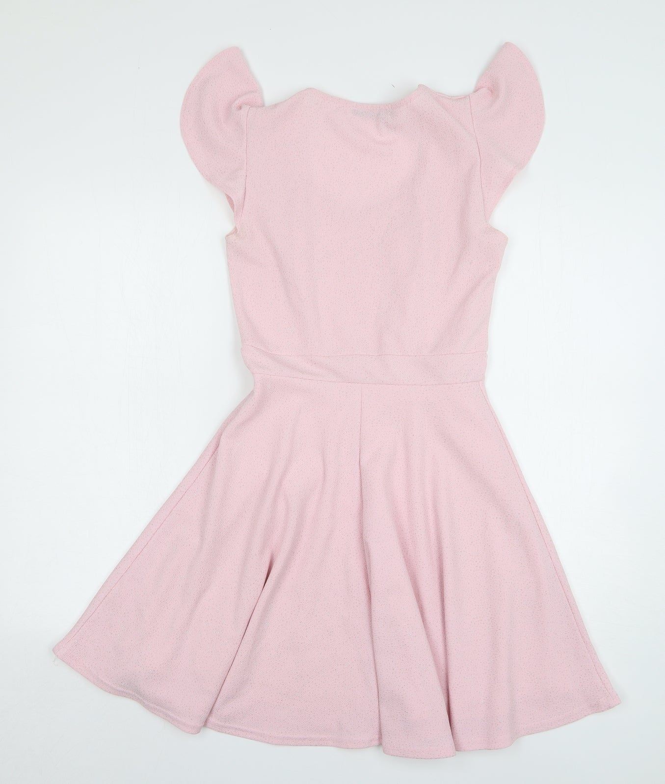 Quiz Womens Pink Polyester Skater Dress Size 6 Sweetheart Pullover