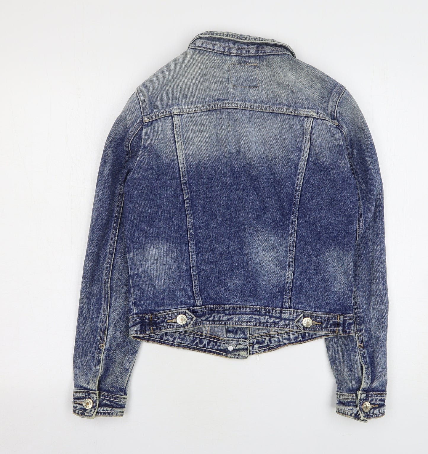 Denim & Co. Womens Blue Jacket Size 8 Button
