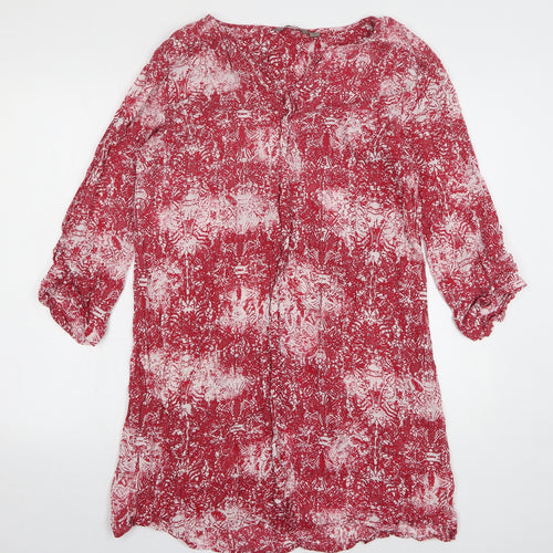 Sandwich Womens Red Floral Viscose Kaftan Size 14 V-Neck