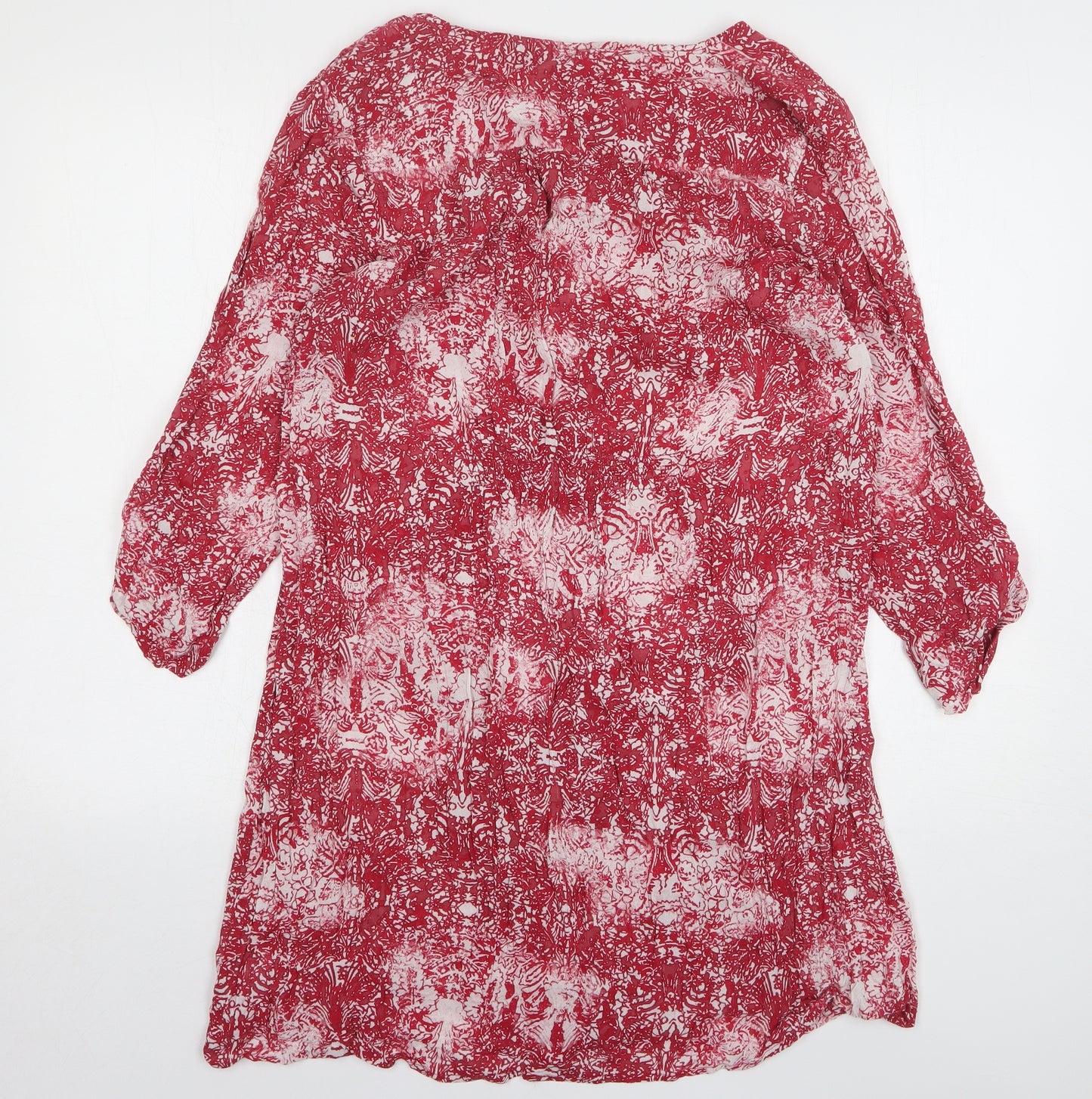 Sandwich Womens Red Floral Viscose Kaftan Size 14 V-Neck