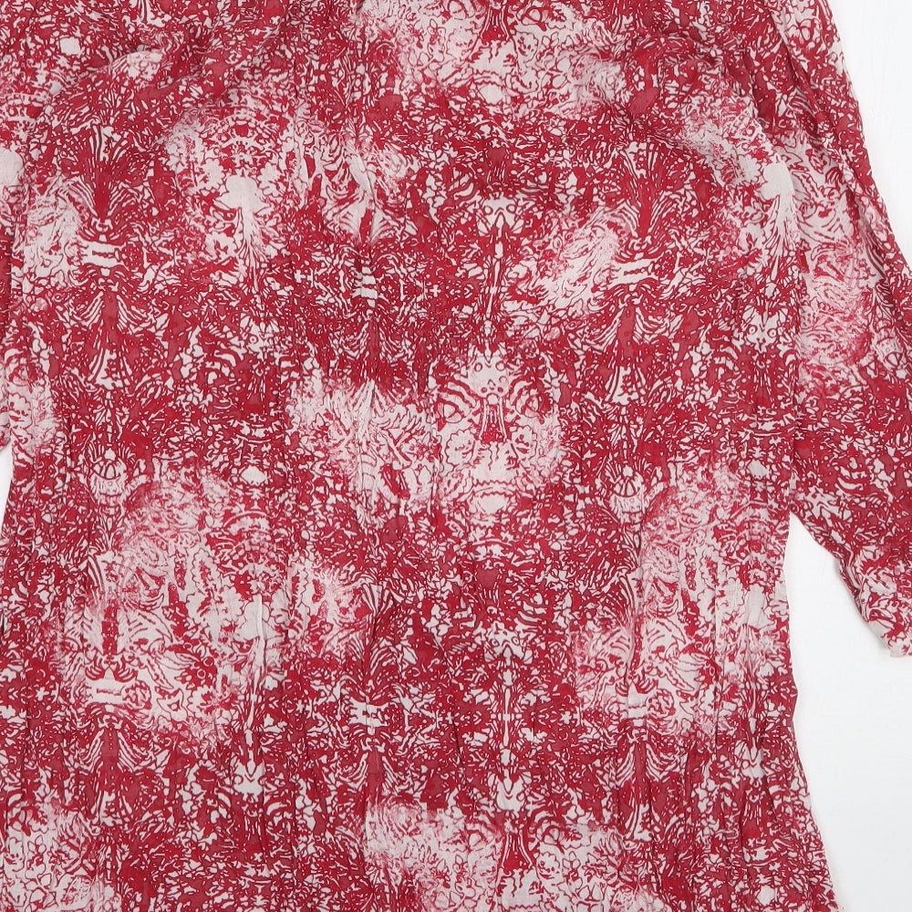 Sandwich Womens Red Floral Viscose Kaftan Size 14 V-Neck