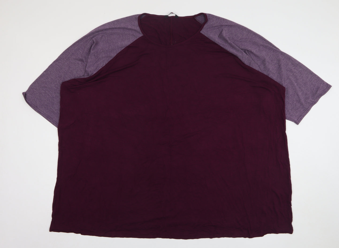 Yours Womens Purple Viscose Basic T-Shirt Size 34 Round Neck