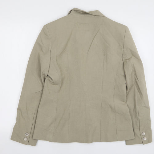 Klass Womens Beige Polyester Jacket Suit Jacket Size 12