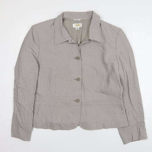 Talbots Womens Grey Wool Jacket Blazer Size 18