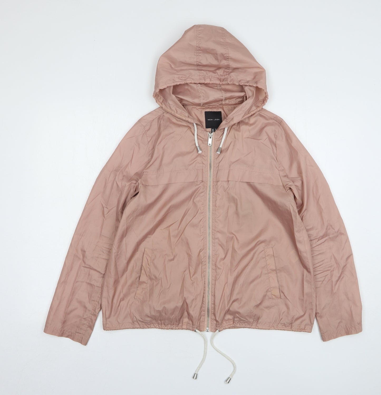 New Look Womens Pink Rain Coat Coat Size 10 Zip
