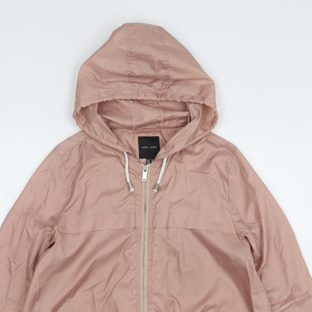 New Look Womens Pink Rain Coat Coat Size 10 Zip