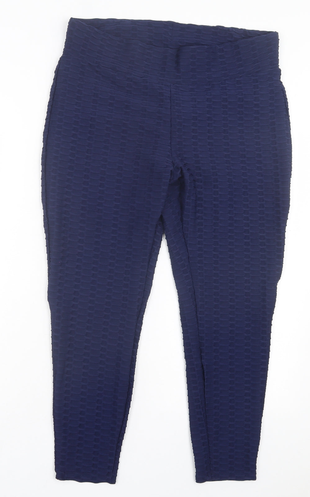 Matalan Womens Blue Polyester Capri Leggings Size 18 L28 in Regular Pullover - Honeycomb Leggings