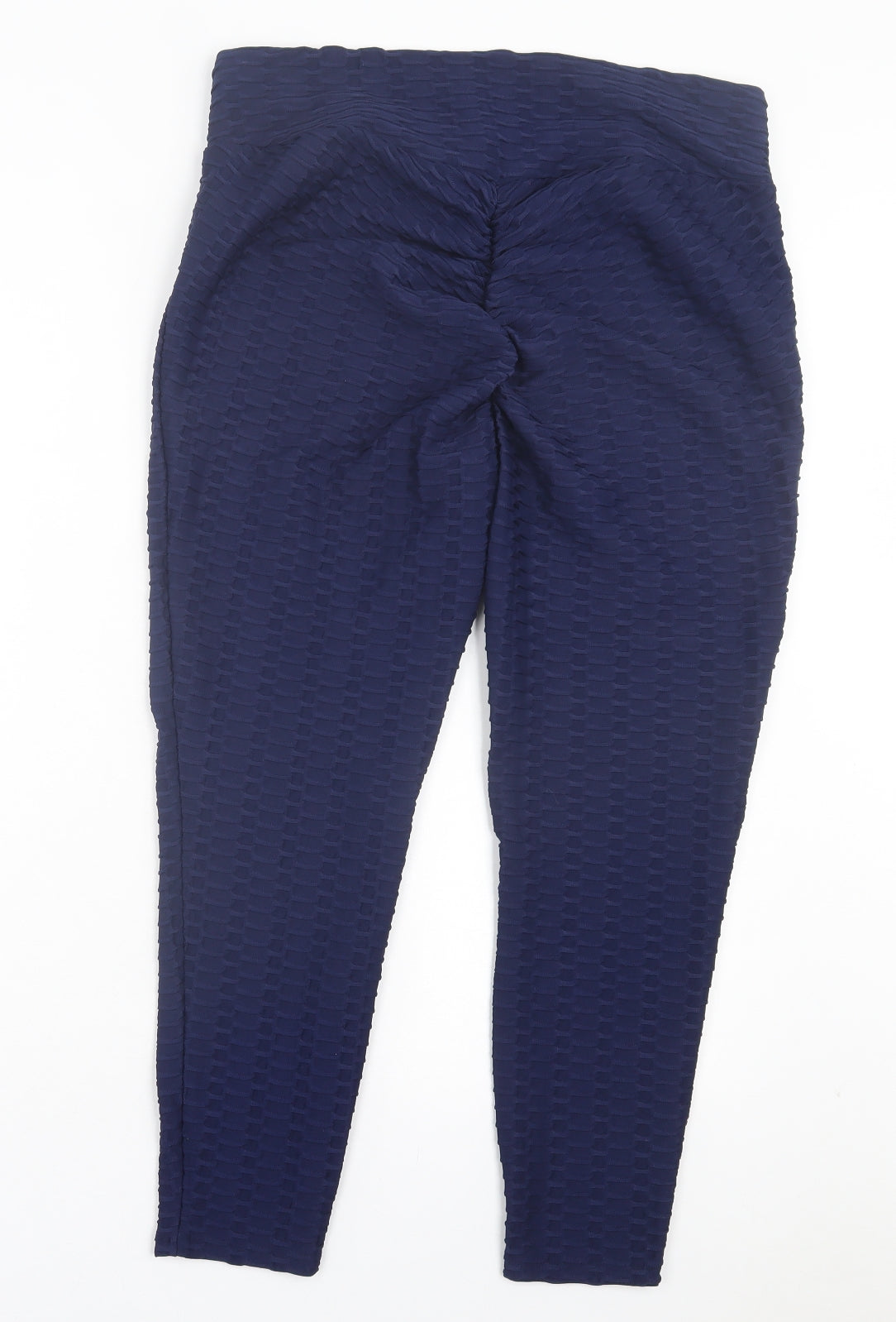 Matalan Womens Blue Polyester Capri Leggings Size 18 L28 in Regular Pullover - Honeycomb Leggings