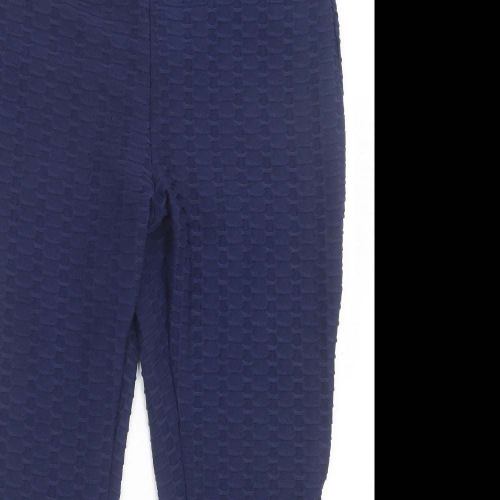 Matalan Womens Blue Polyester Capri Leggings Size 18 L28 in Regular Pullover - Honeycomb Leggings