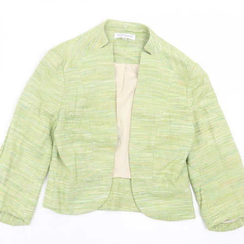 Topshop Womens Green Jacket Size 10 - Pull On