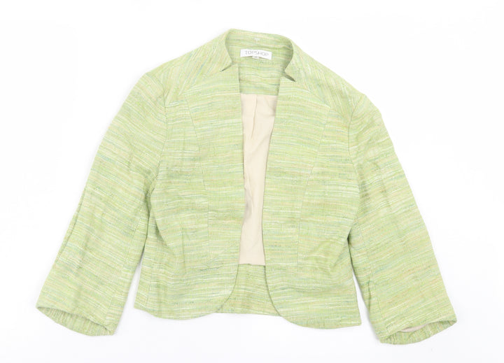 Topshop Womens Green Jacket Size 10 - Pull On