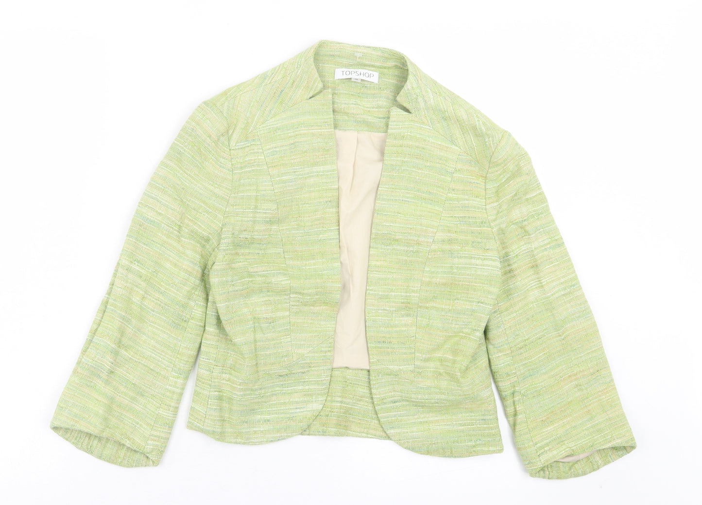Topshop Womens Green Jacket Size 10 - Pull On