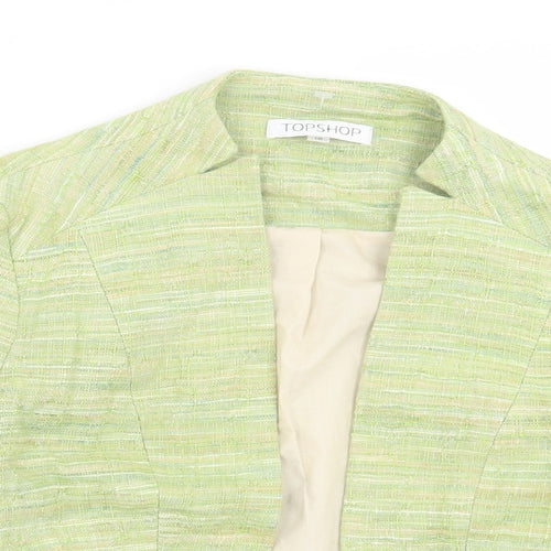 Topshop Womens Green Jacket Size 10 - Pull On