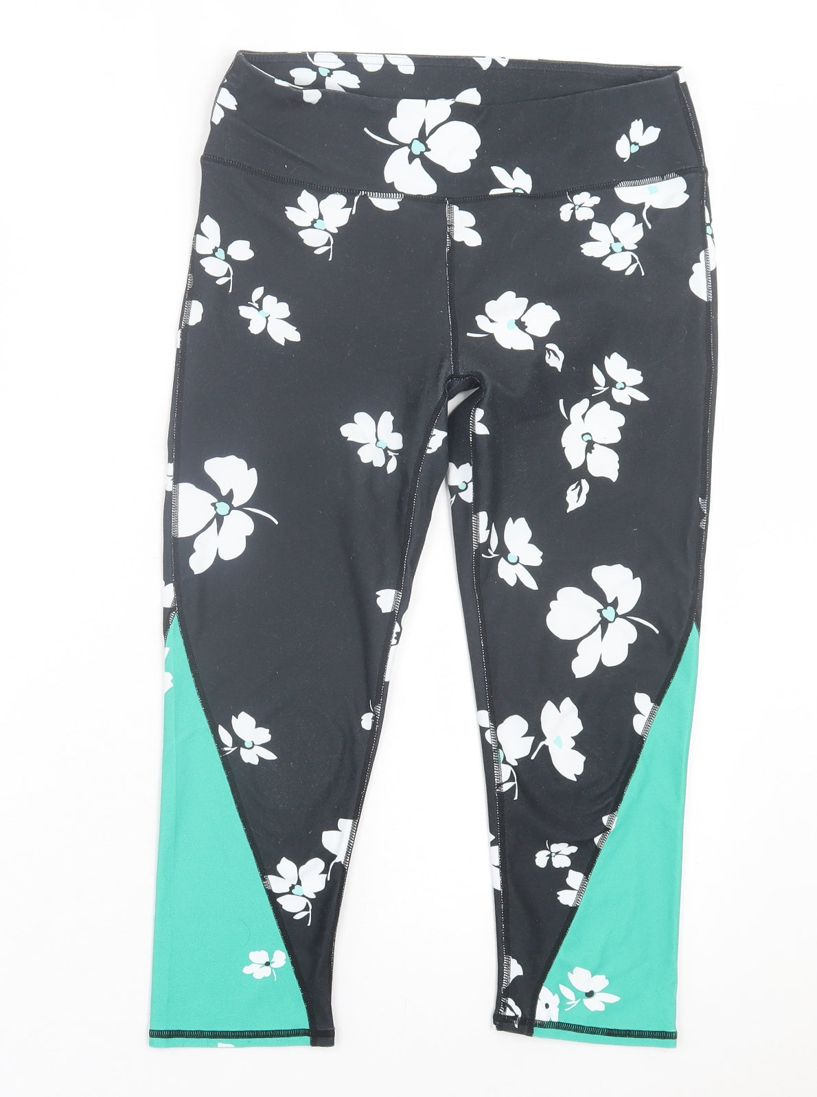 Fabletics Womens Black Floral Polyester Cropped Leggings Size S L20 in Regular Pullover