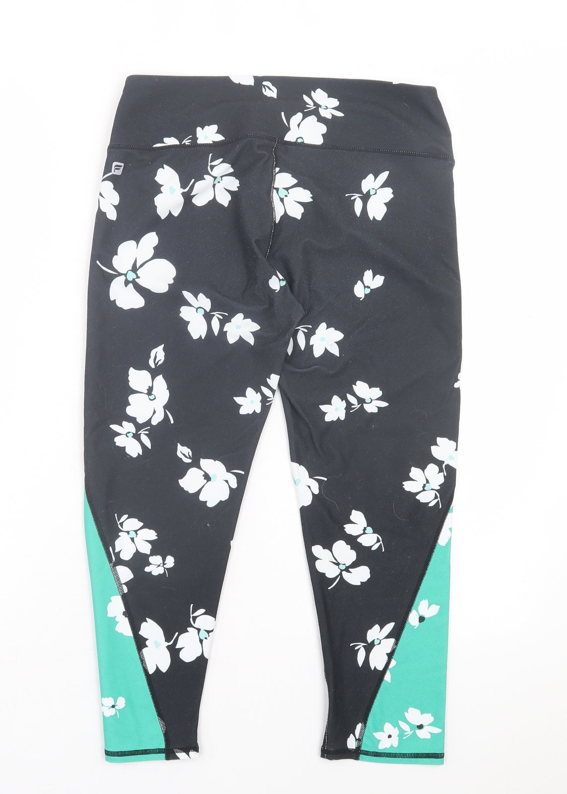 Fabletics Womens Black Floral Polyester Cropped Leggings Size S L20 in Regular Pullover