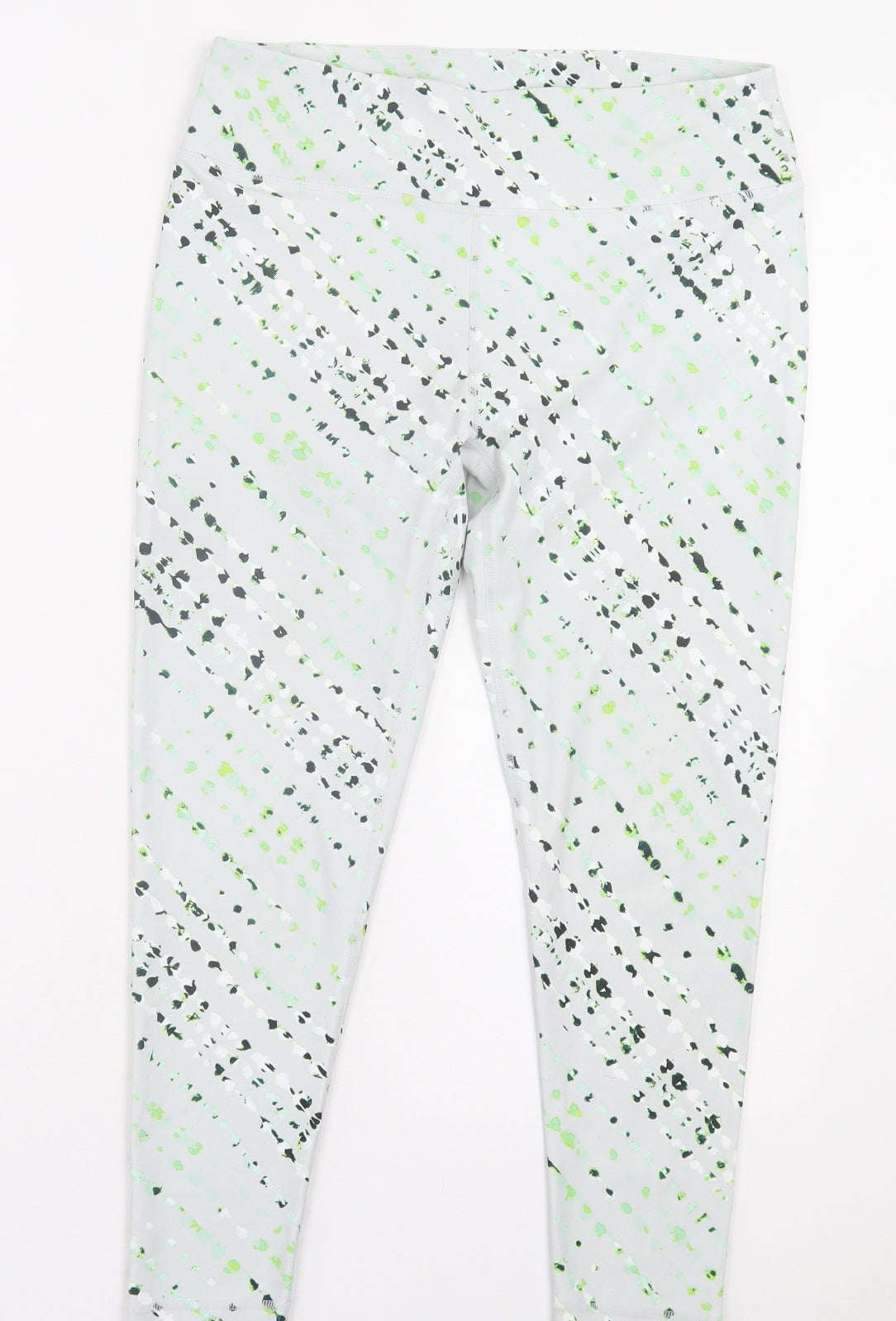 Fabletics Womens Green Geometric Polyester Cropped Leggings Size M L22 in Regular Pullover