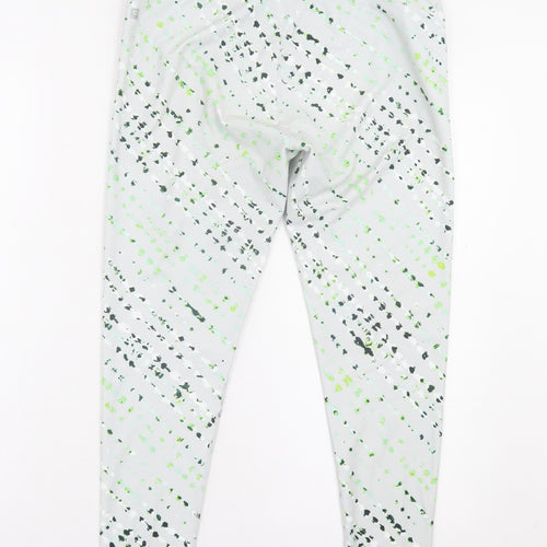 Fabletics Womens Green Geometric Polyester Cropped Leggings Size M L22 in Regular Pullover