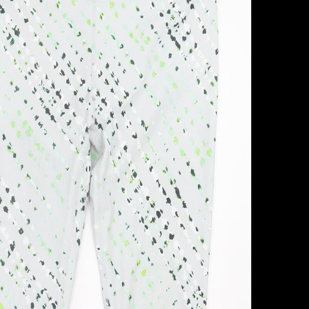 Fabletics Womens Green Geometric Polyester Cropped Leggings Size M L22 in Regular Pullover