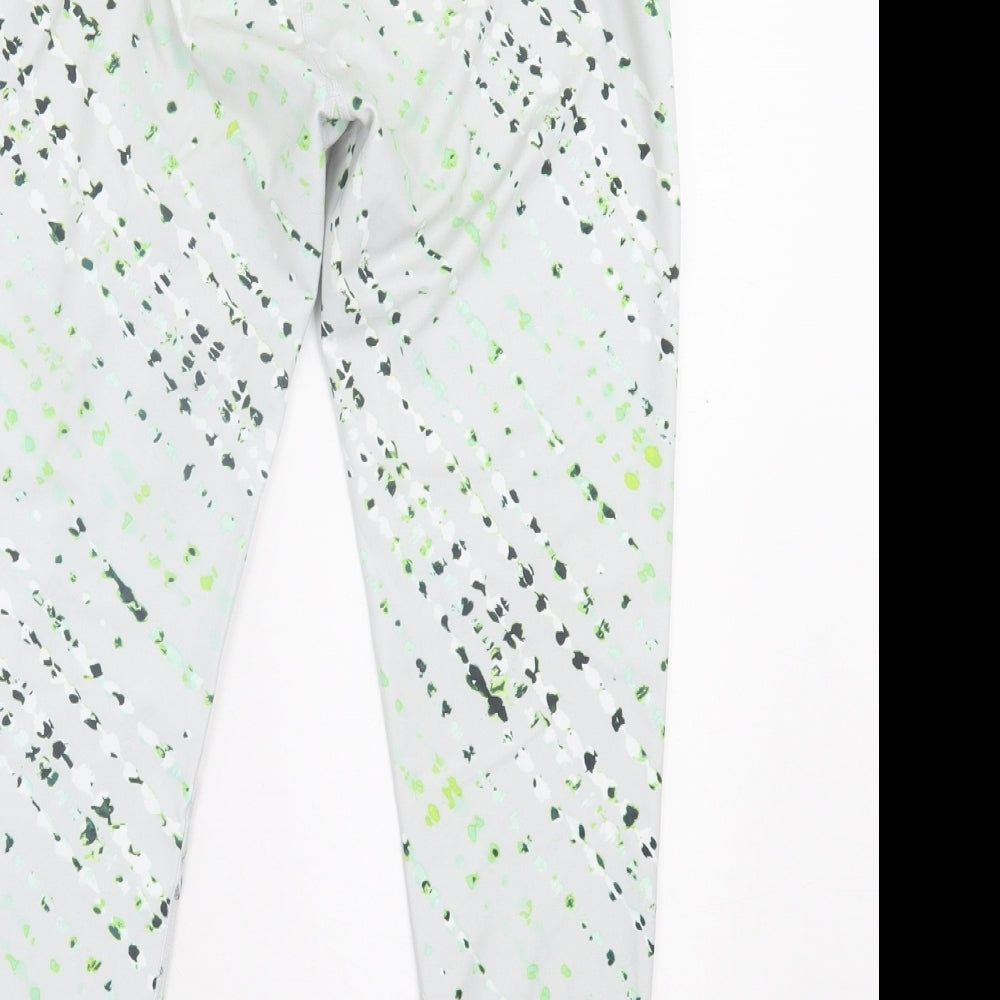 Fabletics Womens Green Geometric Polyester Cropped Leggings Size M L22 in Regular Pullover