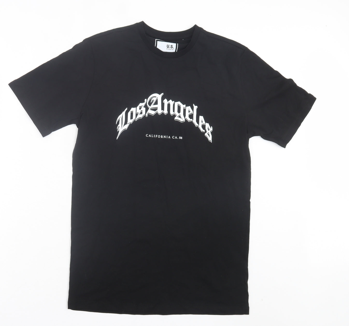 Matalan Mens Black Cotton T-Shirt Size S Crew Neck - Los Angeles