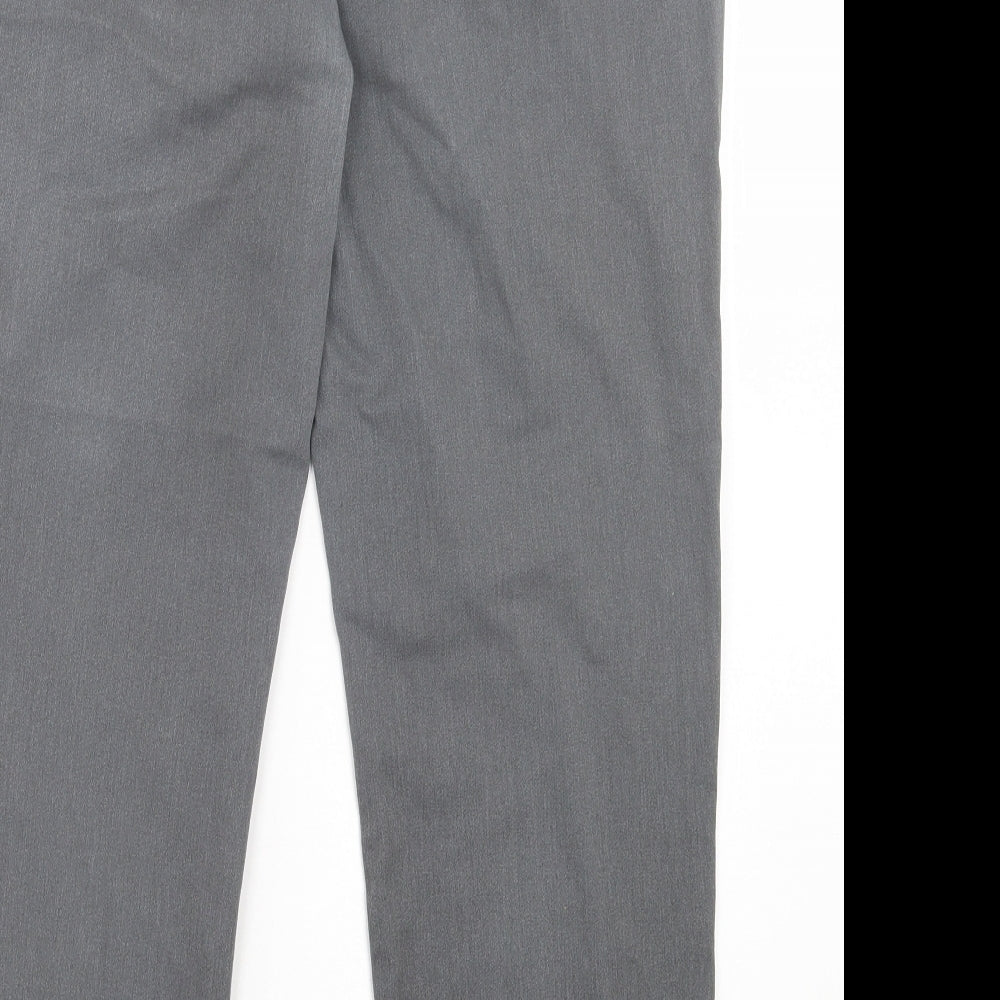 TU Mens Grey Cotton Chino Trousers Size 38 in L30 in Regular Button