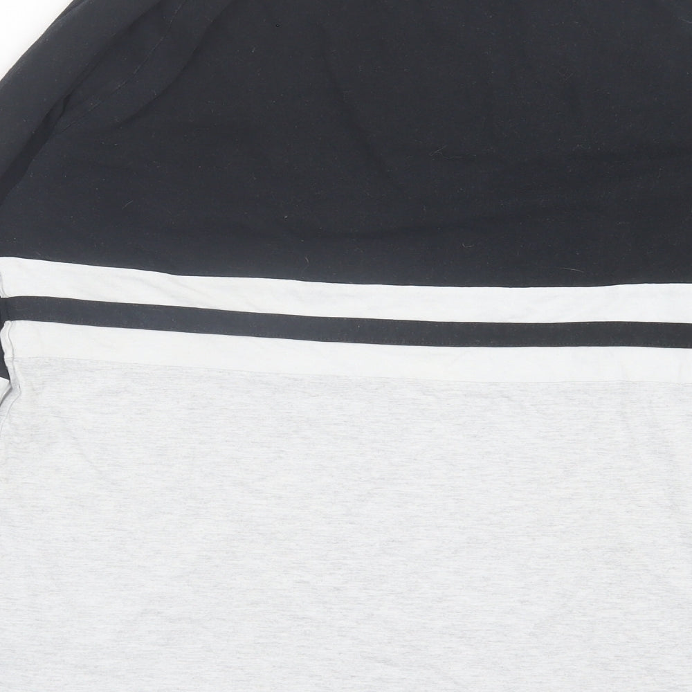 Topman Mens Black Striped Cotton T-Shirt Size S Crew Neck