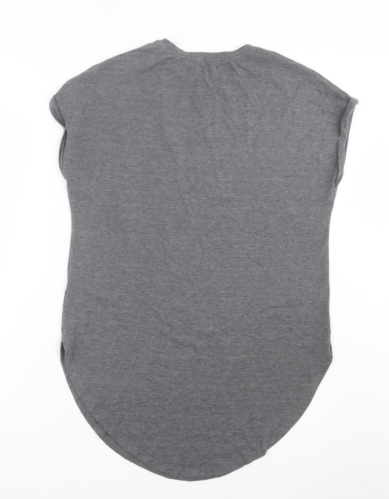 Primark Womens Grey Polyester T-Shirt Dress Size M Crew Neck Pullover - Be Nice Or Go Away