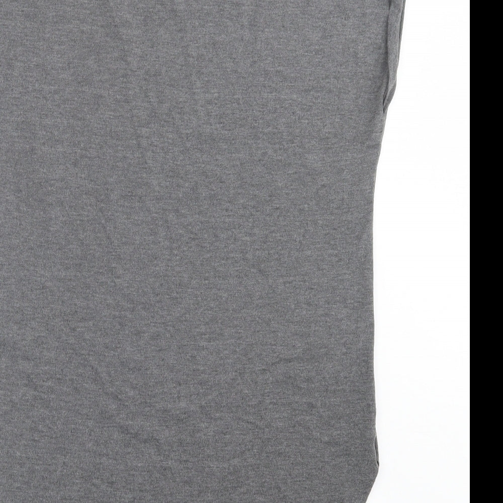 Primark Womens Grey Polyester T-Shirt Dress Size M Crew Neck Pullover - Be Nice Or Go Away