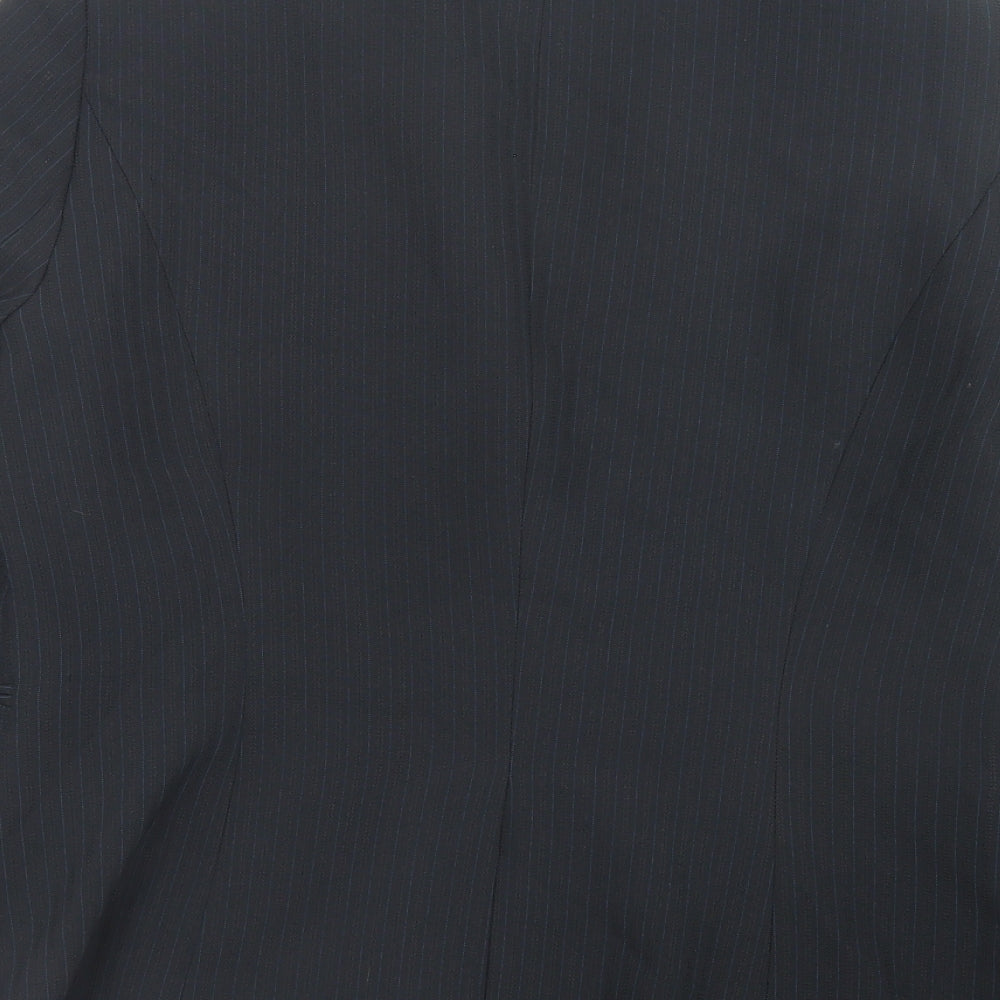 Primark Womens Black Striped Jacket Blazer Size 14 Button
