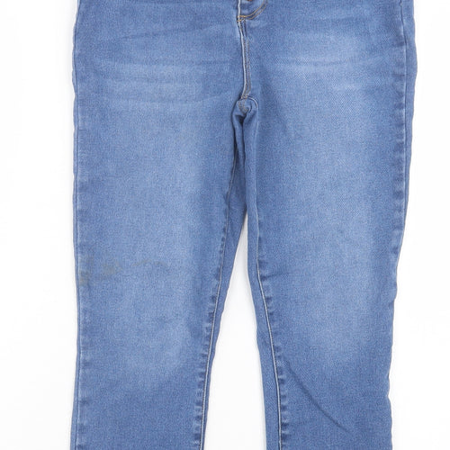 JustFab Womens Blue Cotton Skinny Jeans Size 32 in L26 in Regular Button - Ankle Grazer
