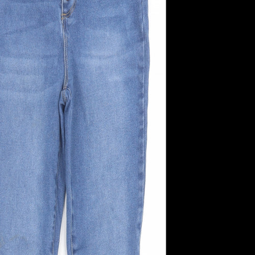 JustFab Womens Blue Cotton Skinny Jeans Size 32 in L26 in Regular Button - Ankle Grazer
