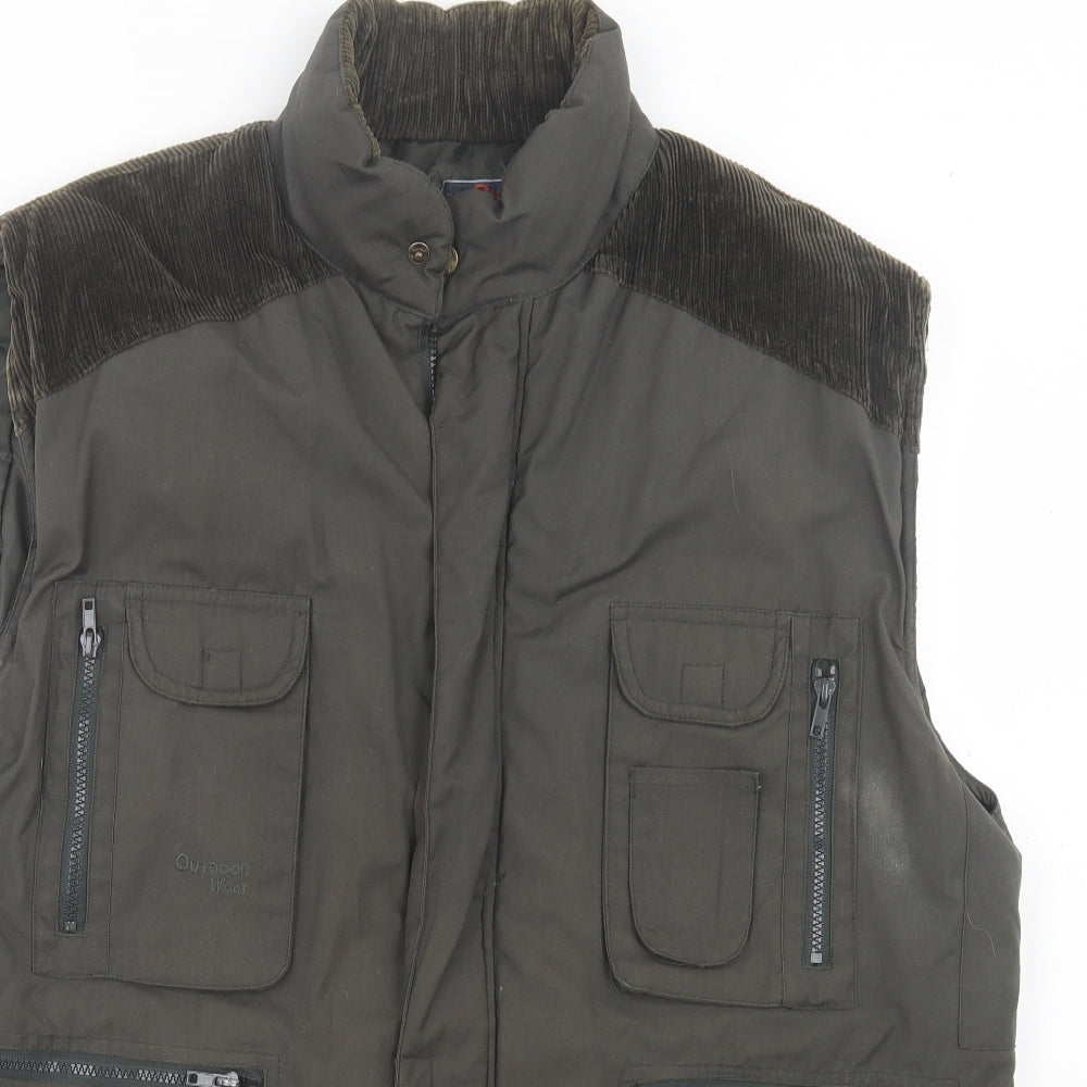 Outdoor Wear Mens Green Gilet Jacket Size XL Zip