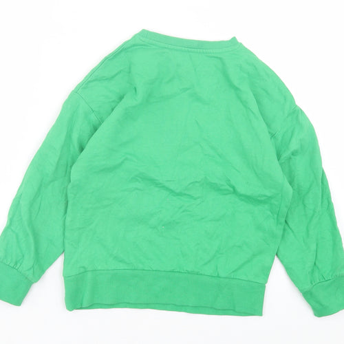 Dunnes Stores Girls Green Cotton Pullover Sweatshirt Size 7 Years Pullover - Today is my lucky day