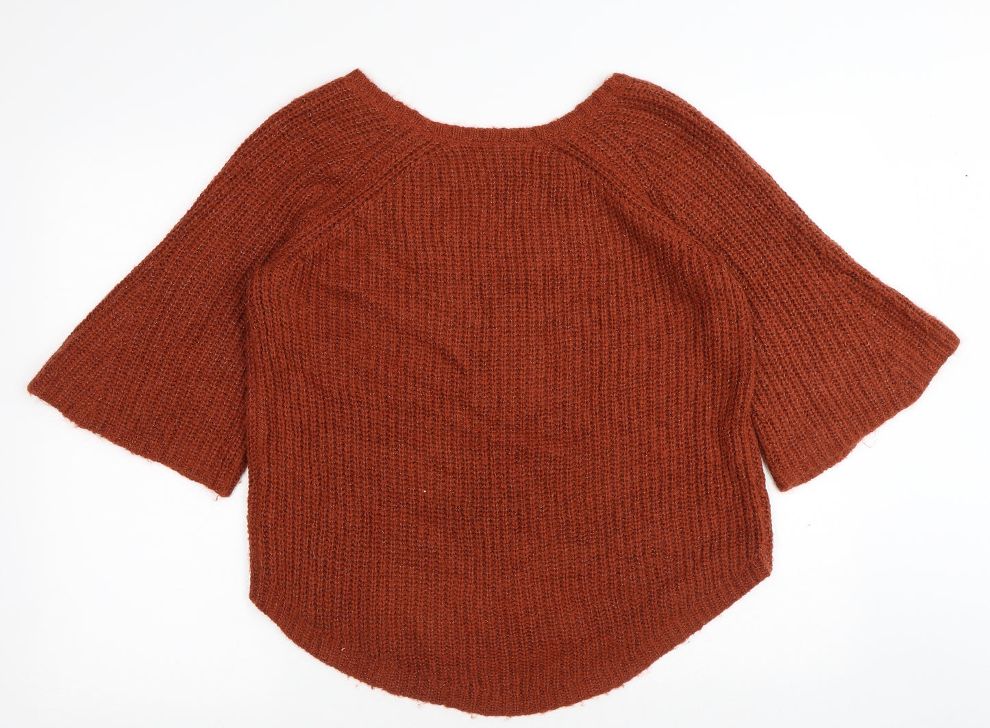 Great Plains Womens Brown Round Neck Acrylic Pullover Jumper Size S